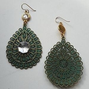 GASOLINE GLAMOUR Jewelry - GYPSY MEDALLION PATINA DROP MOONDUST EARRINGS NEW GASOLINE GLAMOUR Jewelry - GYPSY MEDALLION PATINA DROP MOONDUST EARRINGS NEW